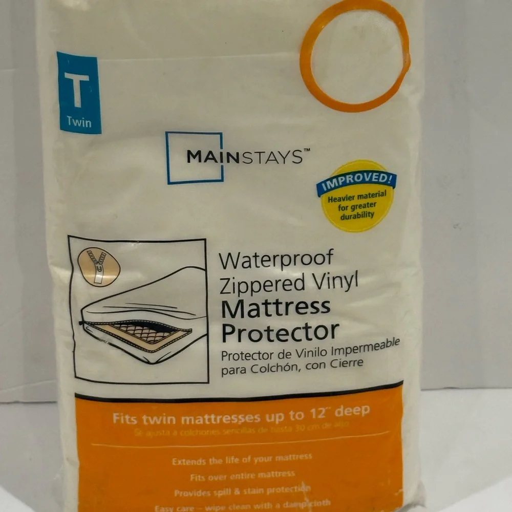 Mainstays Waterproof Vinyl Mattress Protector - White